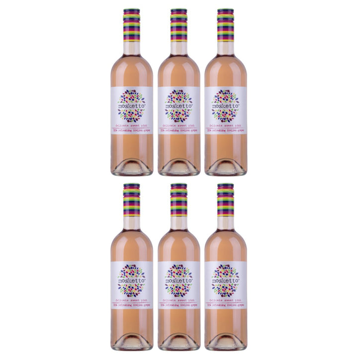Mosketto Delicate sweet pink Roséwein Wein Süß Piemont Italien (6 x 0,75l) - Versanel - Wein