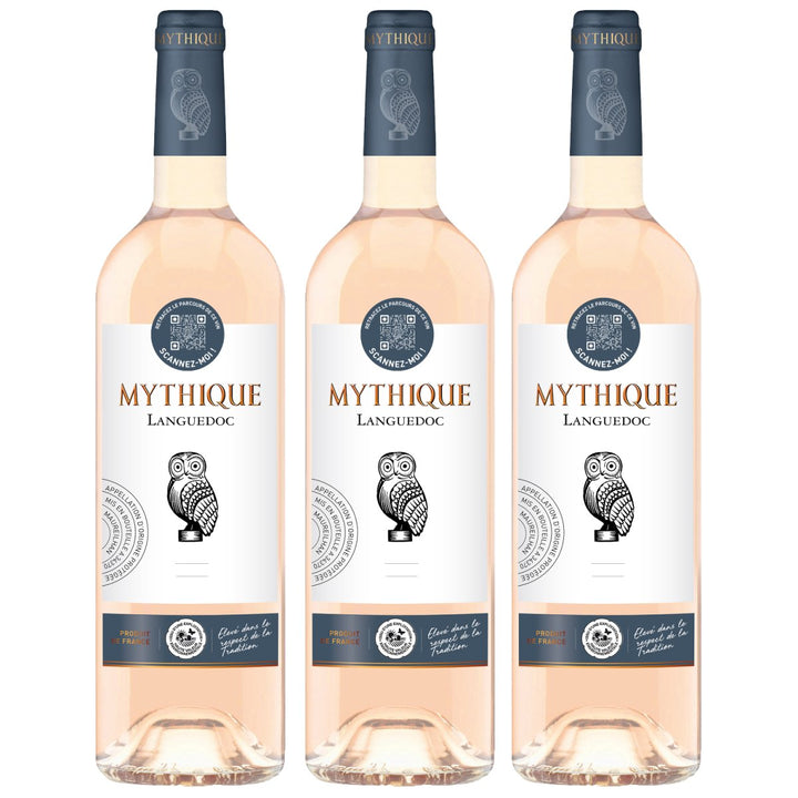 Mythique Languedoc Rosé Roséwein Wein Trocken Languedoc Frankreich (3 x 0,75l) - Versanel - Wein