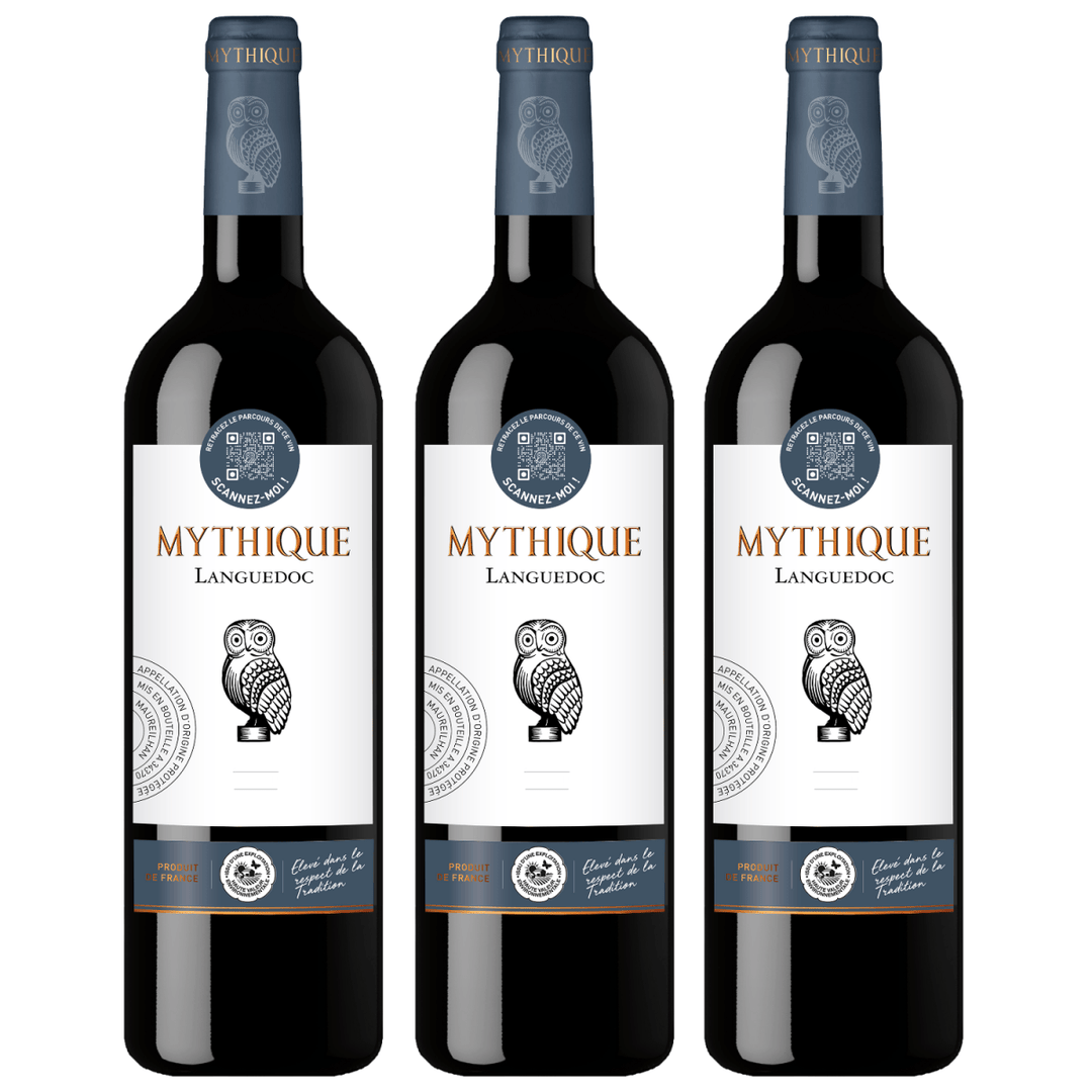 Mythique Languedoc Rouge Rotwein Wein Trocken Languedoc Frankreich (3 x 0,75l) - Versanel - Wein