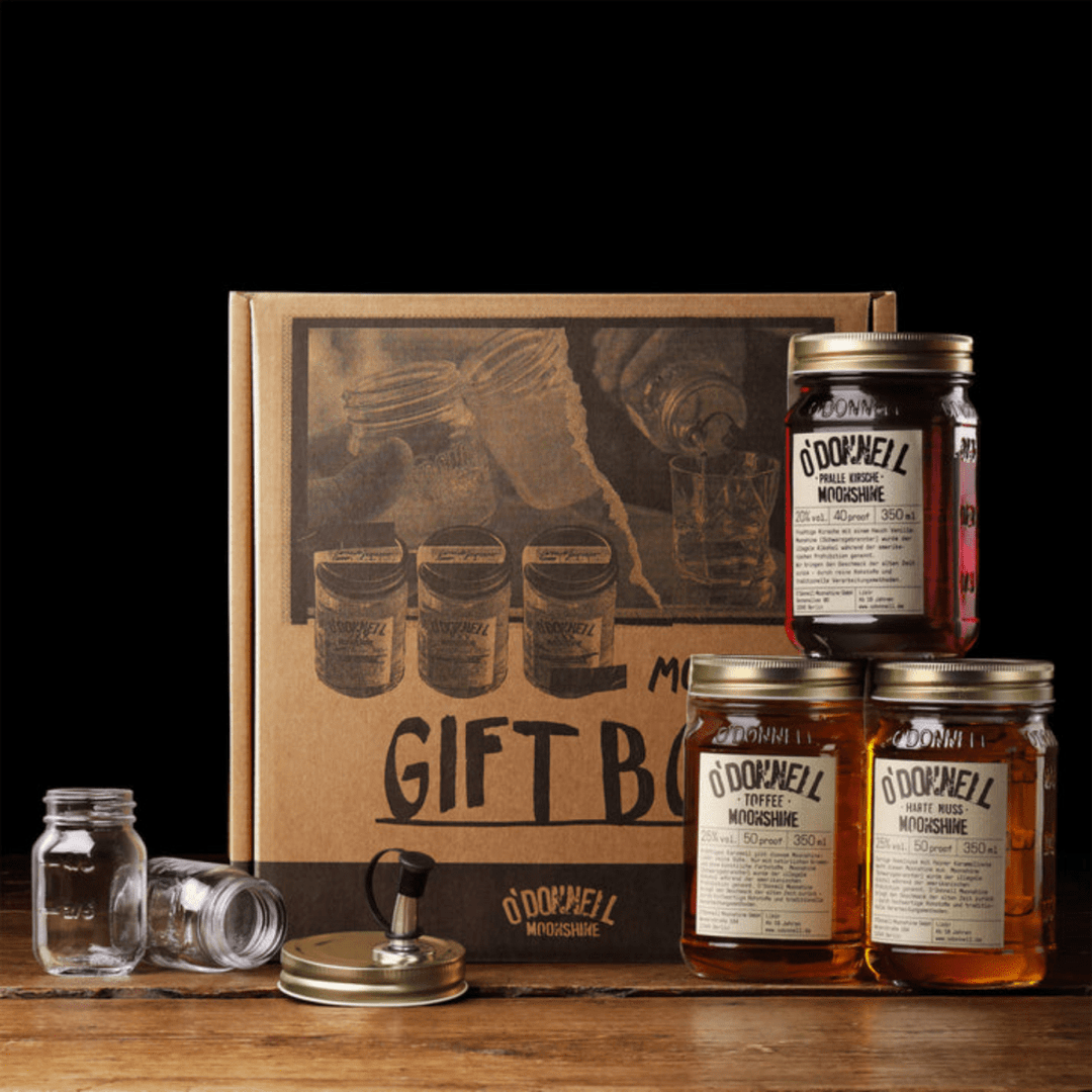 O'Donnell Moonshine 3er Geschenkbox Vegan Likör Deutschland (3 x 0,35l) - Versanel - Spirituose