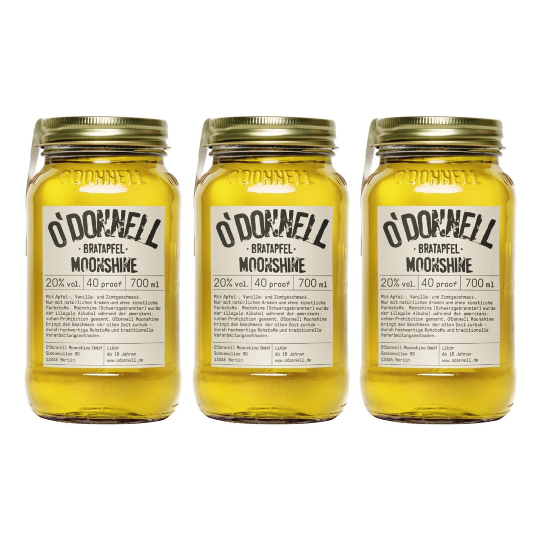 O'Donnell Moonshine Bratapfel Vegan Likör Deutschland (3 x 0,7l) - Versanel - Spirituose