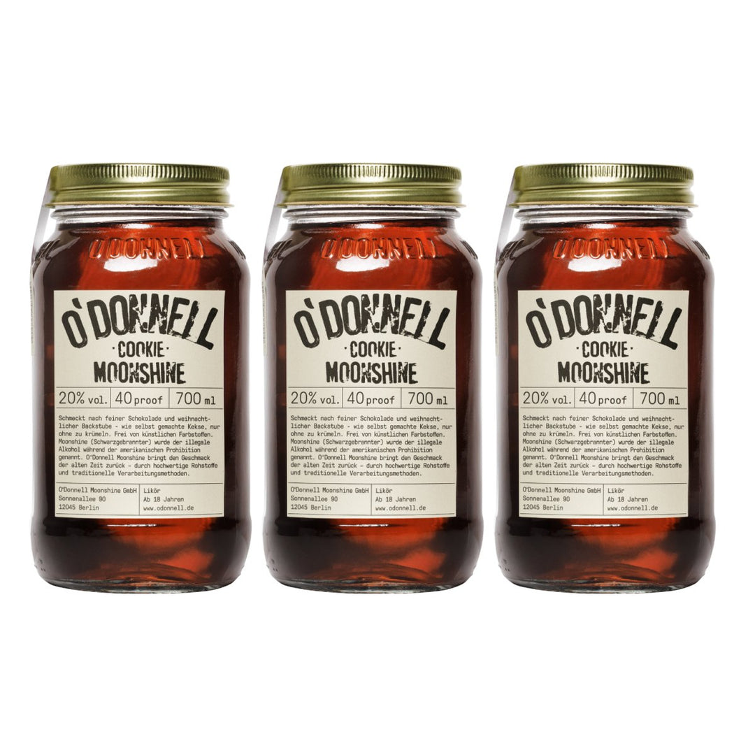O'Donnell Moonshine Cookie Vegan Likör Deutschland (3 x 0,7l) - Versanel - Spirituose