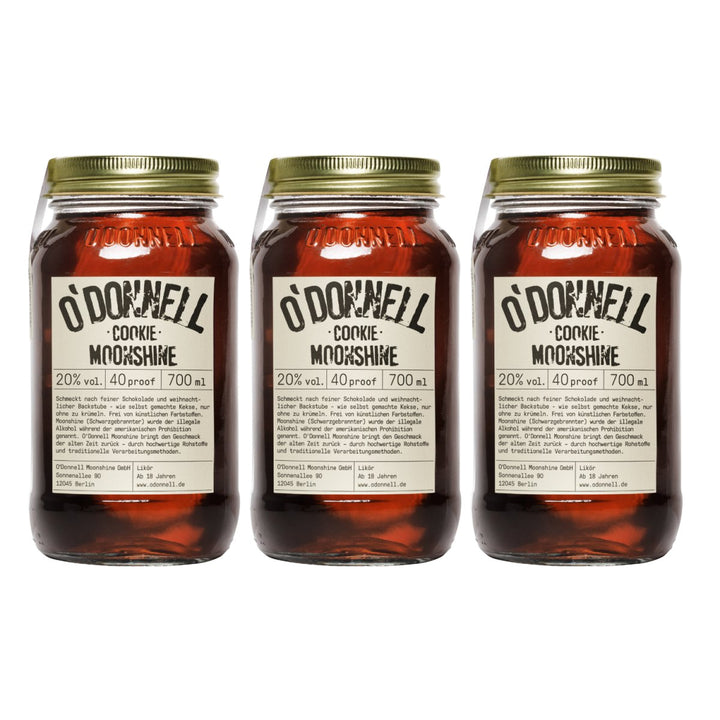 O'Donnell Moonshine Cookie Vegan Likör Deutschland (3 x 0,7l) - Versanel - Spirituose