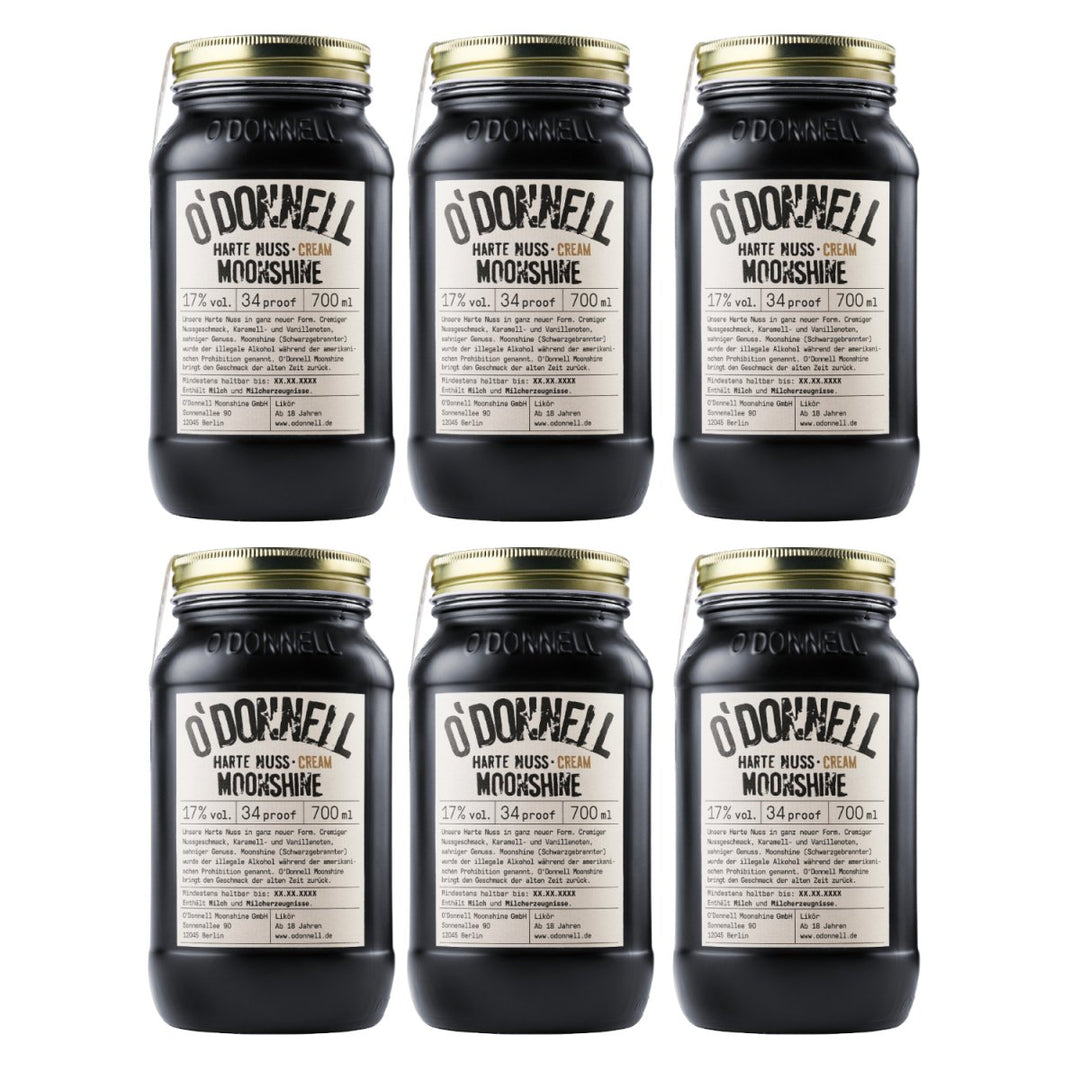 O'Donnell Moonshine Harte Nuss Cream Likör Deutschland (6 x 0,7l) - Versanel - Spirituose