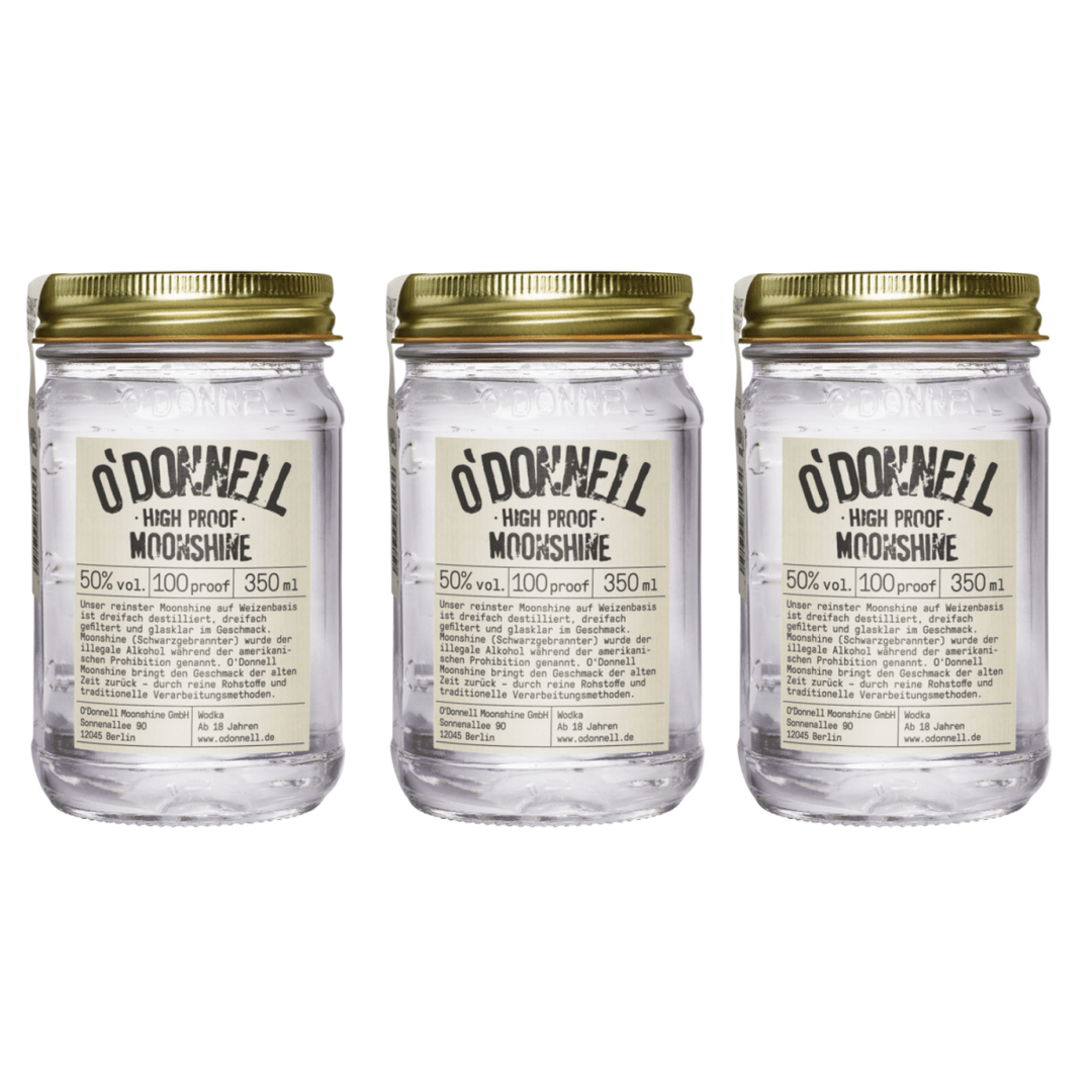 O'Donnell Moonshine High Proof Bio Vegan Likör Deutschland (3 x 0,35l) - Versanel - Spirituose