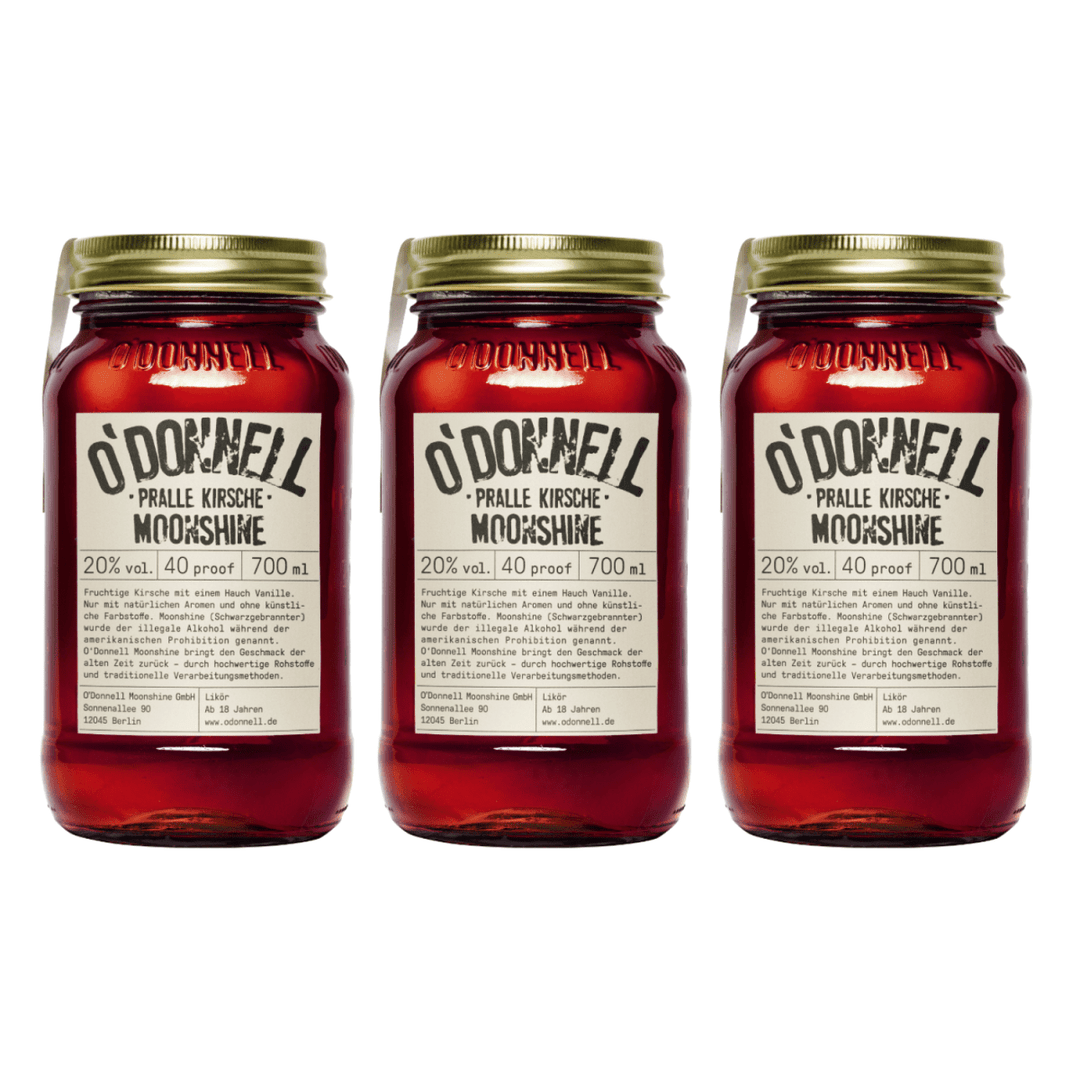 O'Donnell Moonshine Pralle Kirsche Vegan Likör Deutschland (3 x 0,7l) - Versanel - Spirituose