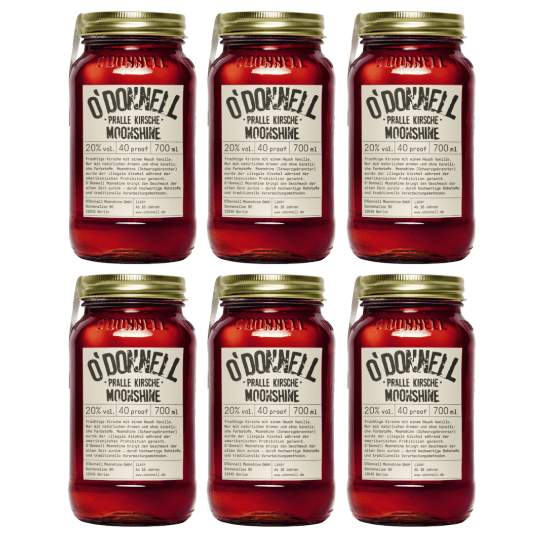 O'Donnell Moonshine Pralle Kirsche Vegan Likör Deutschland (6 x 0,7l) - Versanel - Spirituose
