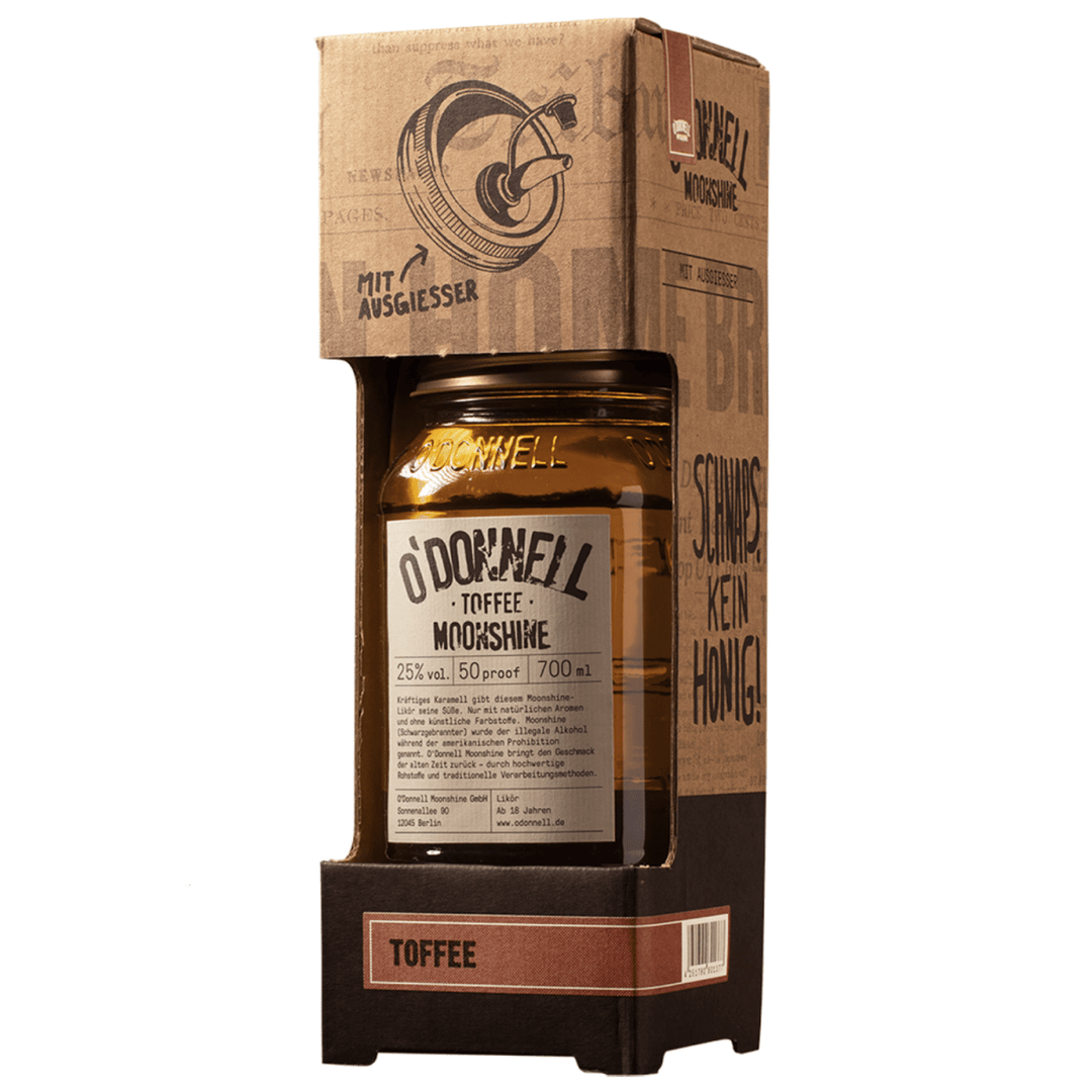 O'Donnell Moonshine Toffee Kombi - Set mit Ausgießer Vegan Likör Deutschland (1 x 0,7l) - Versanel - Spirituose