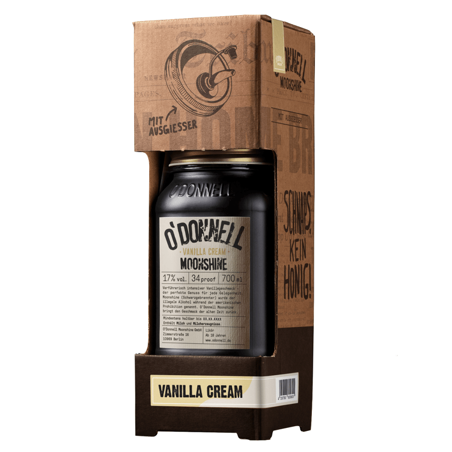 O'Donnell Moonshine Vanilla Cream Kombi - Set mit Ausgießer Likör Deutschland (1 x 0,7l) - Versanel - Spirituose