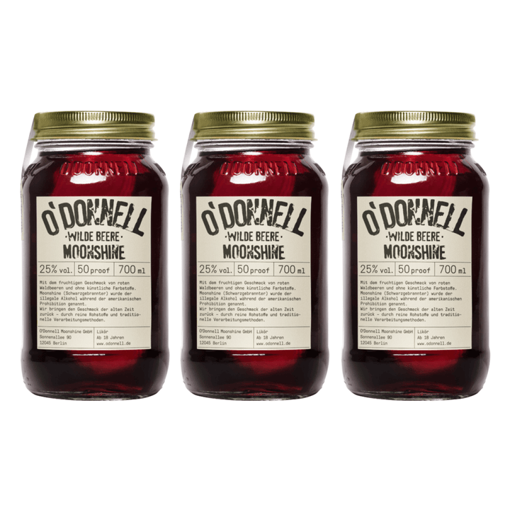 O'Donnell Moonshine Wilde Beere Vegan Likör Deutschland (3 x 0,7l) - Versanel - Spirituose