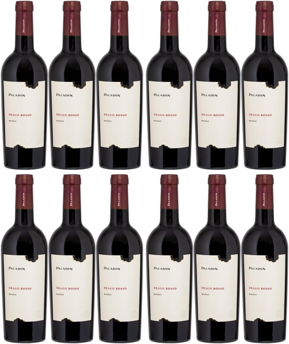 Paladin Drago Rosso Halbtrocken Rotwein Vegan Italien (12 x 0,75 l) - Versanel - 