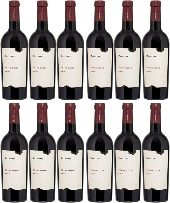 Paladin Drago Rosso Halbtrocken Rotwein Vegan Italien (12 x 0,75 l) - Versanel - 