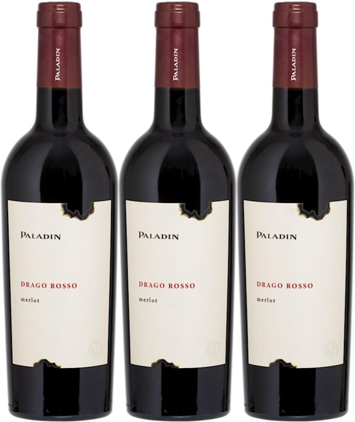 Paladin Drago Rosso Halbtrocken Rotwein Vegan Italien (3 x 0,75 l) - Versanel - 