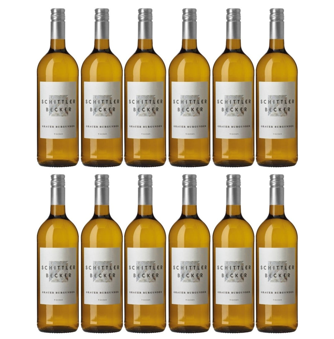 Schittler - Becker Grauer Burgunder Weisswein weiss trocken Deutschland 1,0 Liter (12 x 1,0 l) - Versanel - 