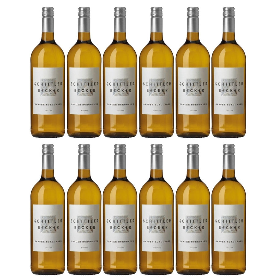 Schittler - Becker Grauer Burgunder Weisswein weiss trocken Deutschland 1,0 Liter (12 x 1,0 l) - Versanel - 