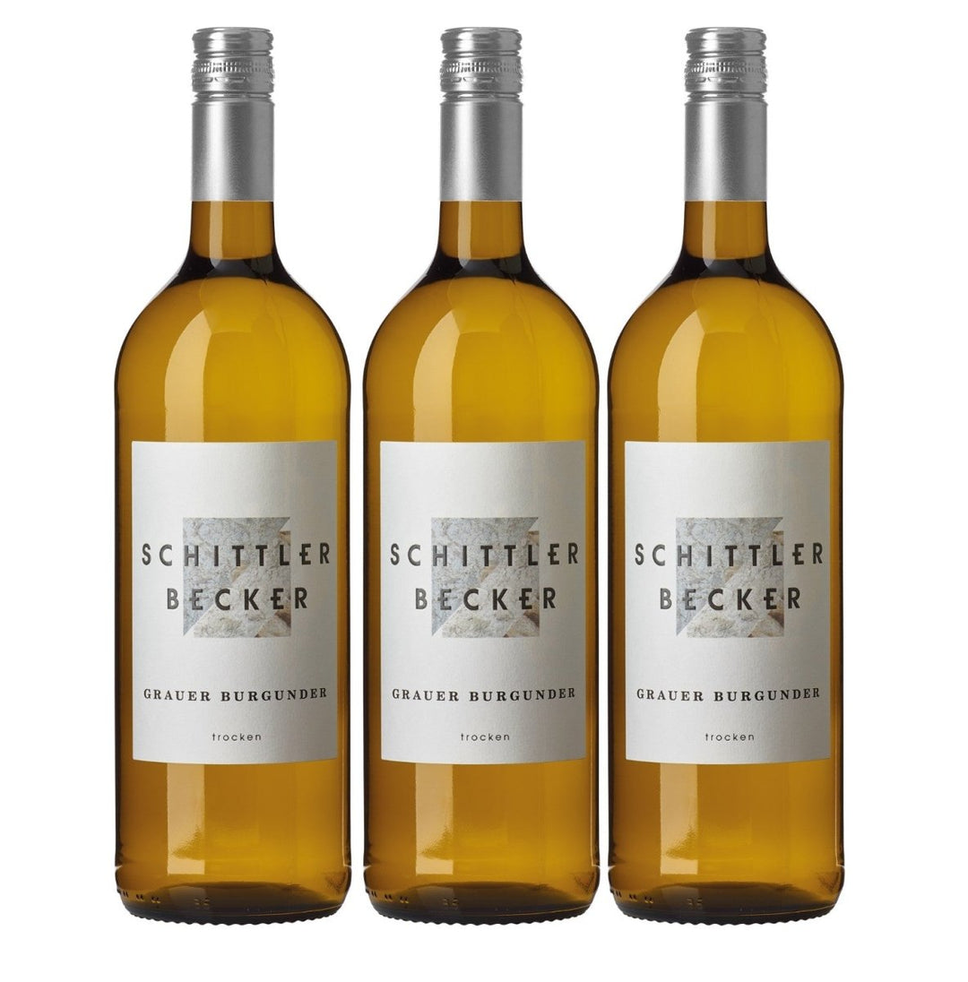 Schittler - Becker Grauer Burgunder Weisswein weiss trocken Deutschland 1,0 Liter (3 x 1,0 l) - Versanel - 