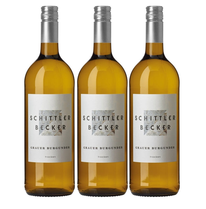 Schittler - Becker Grauer Burgunder Weisswein weiss trocken Deutschland 1,0 Liter (3 x 1,0 l) - Versanel - 