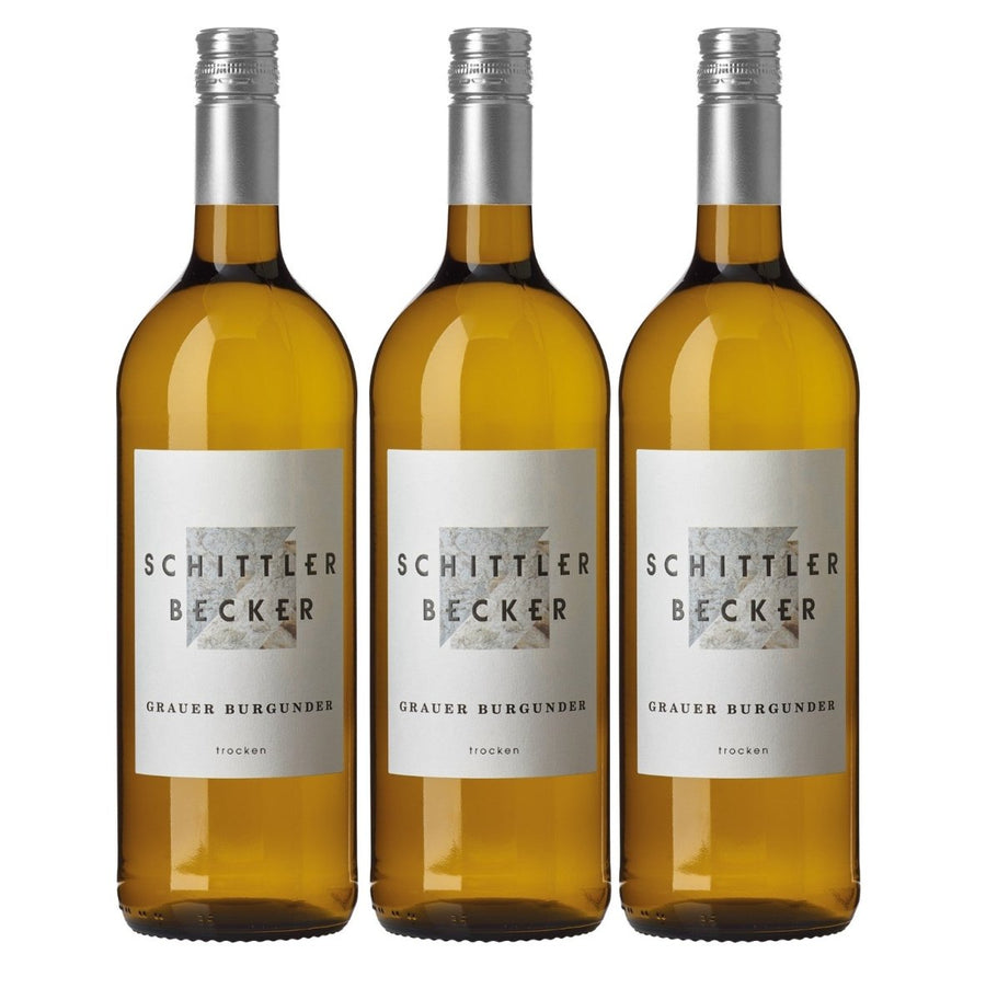 Schittler - Becker Grauer Burgunder Weisswein weiss trocken Deutschland 1,0 Liter (3 x 1,0 l) - Versanel - 