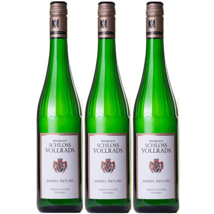 Schloss Vollrads Winkel Riesling Kabinett feinherb VDP. ORTSWEIN feinherb Weißwein Bio Deutschland (3 x 0,75l) - Versanel - 