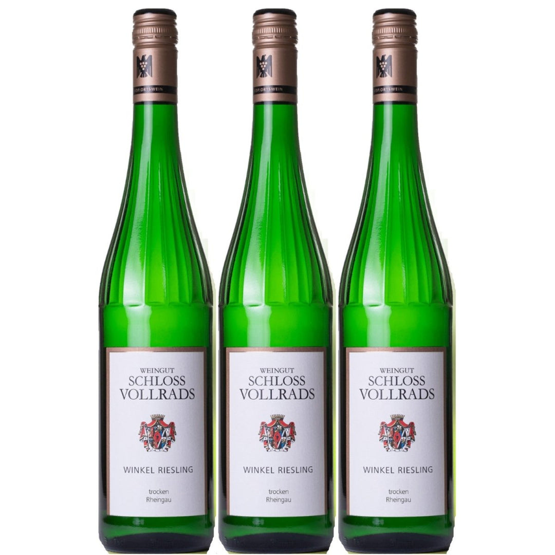 Schloss Vollrads Winkel Riesling trocken VDP. ORTSWEIN trocken Weißwein Bio Deutschland (3 x 0,75l) - Versanel - 