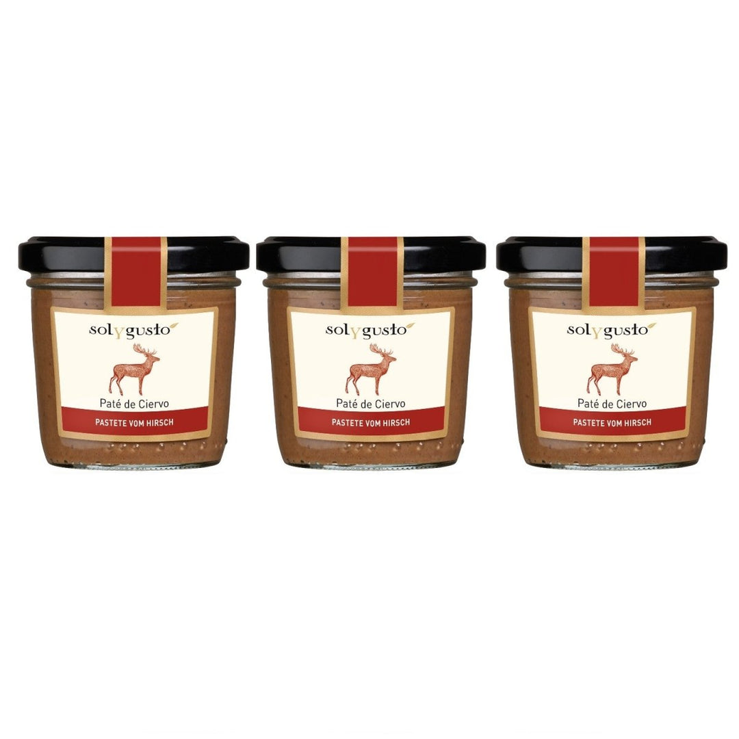 Sol y Gusto Paté de Ciervo Pastete vom Hirsch Brotaufstrich Spanien (3 x 100g) - Versanel - 