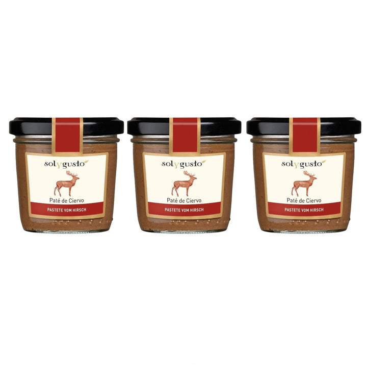 Sol y Gusto Paté de Ciervo Pastete vom Hirsch Brotaufstrich Spanien (3 x 100g) - Versanel - 