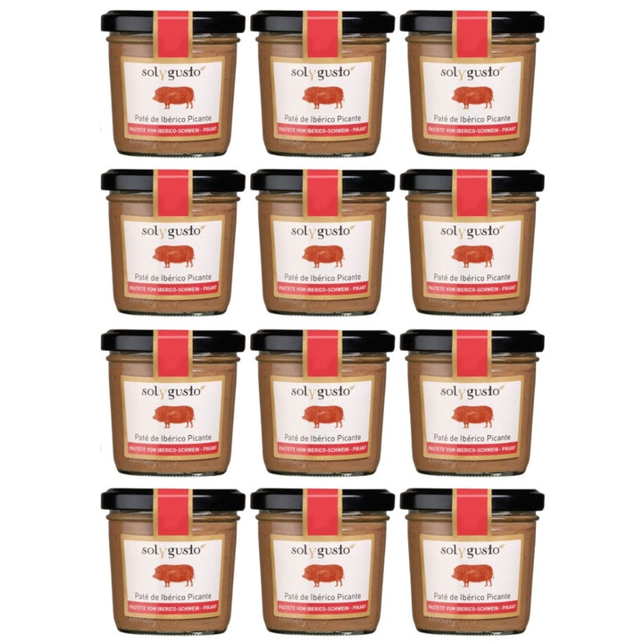 Sol y Gusto Paté de Iberico Picante Pastete vom Iberico - Schwein Brotaufstrich Spanien (12 x 100g) - Versanel - 