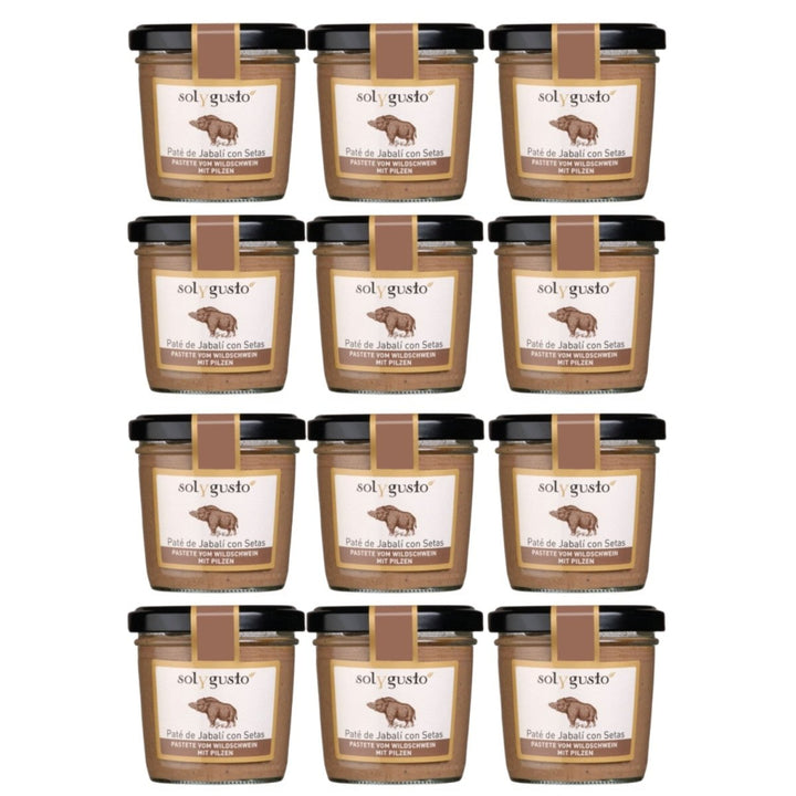 Sol y Gusto Paté de Jabali con Setas Pastete Wildschwein mit Pilzen Brotaufstrich Spanien (12 x 100g) - Versanel - 