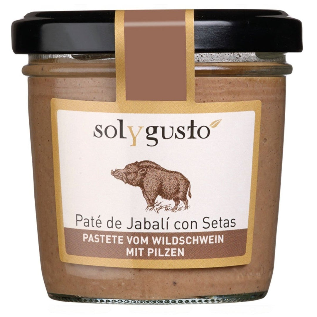 Sol y Gusto Paté de Jabali con Setas Pastete Wildschwein mit Pilzen Brotaufstrich Spanien (12 x 100g) - Versanel - 