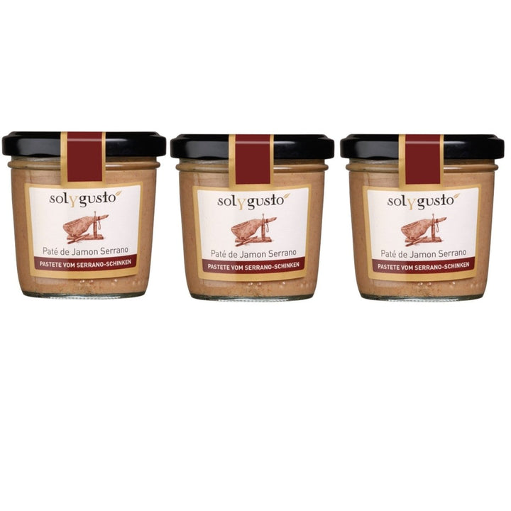 Sol y Gusto Paté de Jamón Serrano Pastete vom Serrano - Schinken Brotaufstrich Spanien (3 x 100g) - Versanel - 