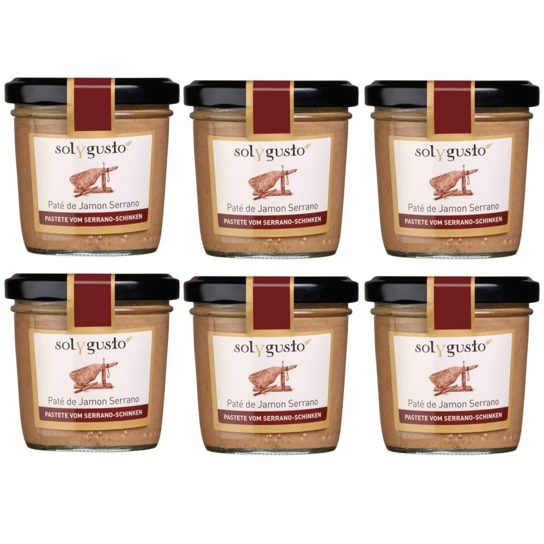 Sol y Gusto Paté de Jamón Serrano Pastete vom Serrano - Schinken Brotaufstrich Spanien (6 x 100g) - Versanel - 