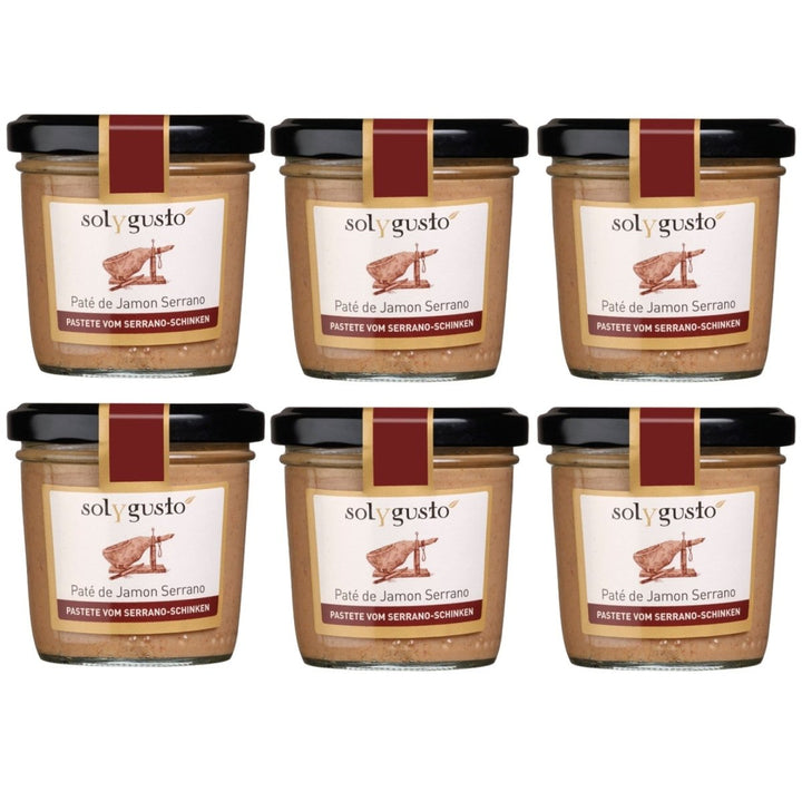 Sol y Gusto Paté de Jamón Serrano Pastete vom Serrano - Schinken Brotaufstrich Spanien (6 x 100g) - Versanel - 