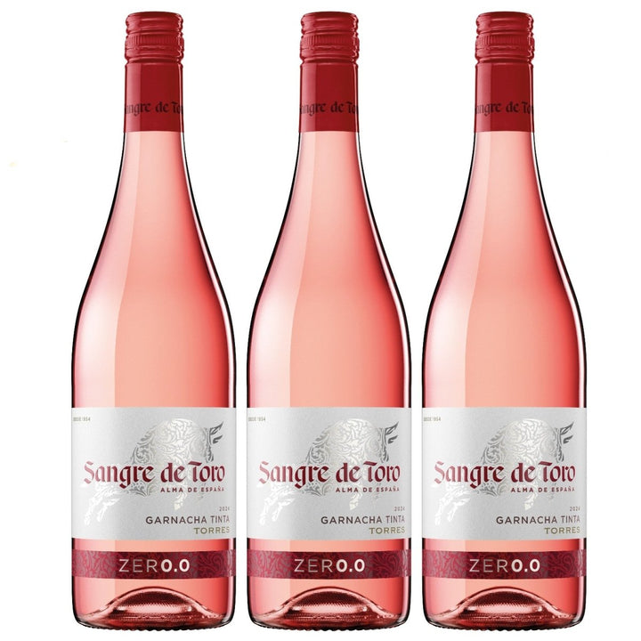Torres Icons Sangre de Toro 0.0 Rosado Roséwein alkoholfrei Wein trocken vegan Spanien (3 x 0,75l) - Versanel - 