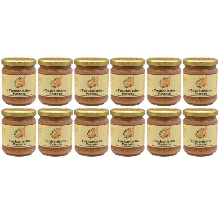 Toscana in Tavola Leberpastete toskanischer Art Klassischer italienischer Brotaufstrich Italien (12 x 180g) - Versanel - 