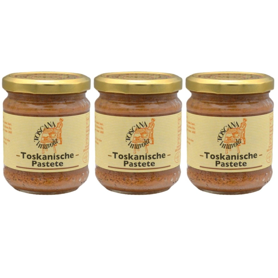 Toscana in Tavola Leberpastete toskanischer Art Klassischer italienischer Brotaufstrich Italien (3 x 180g) - Versanel - 
