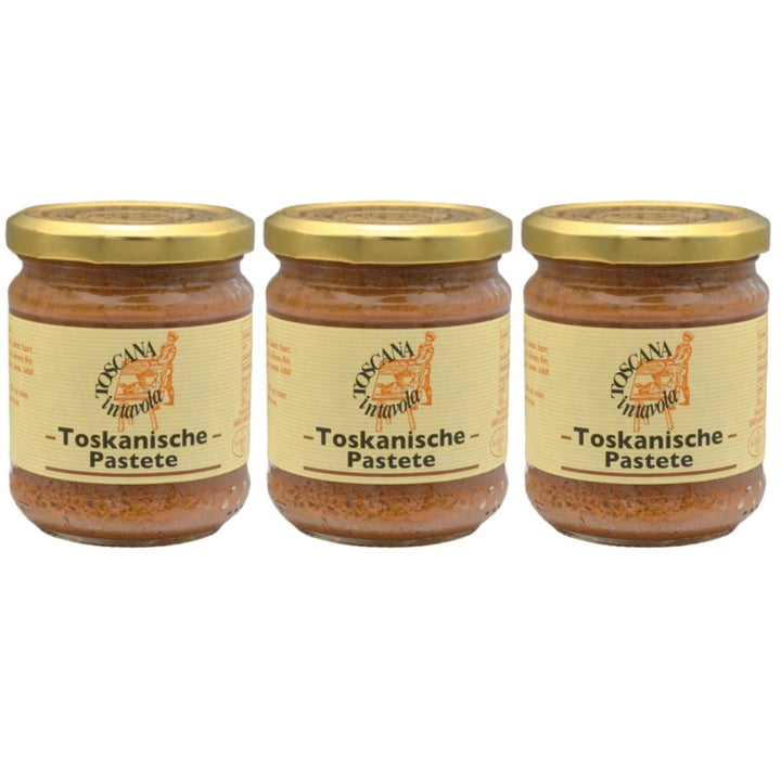 Toscana in Tavola Leberpastete toskanischer Art Klassischer italienischer Brotaufstrich Italien (3 x 180g) - Versanel - 