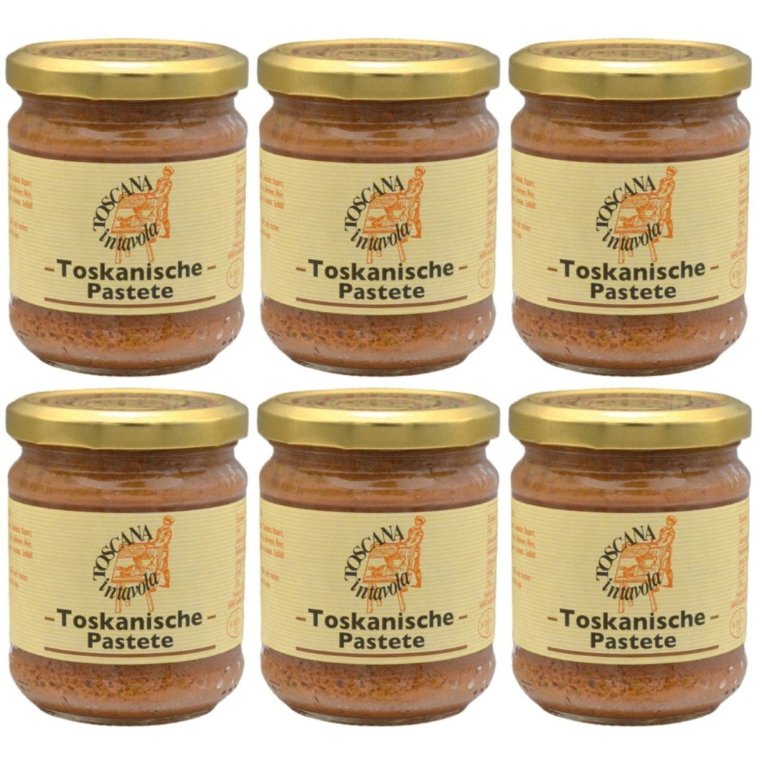 Toscana in Tavola Leberpastete toskanischer Art Klassischer italienischer Brotaufstrich Italien (6 x 180g) - Versanel - 