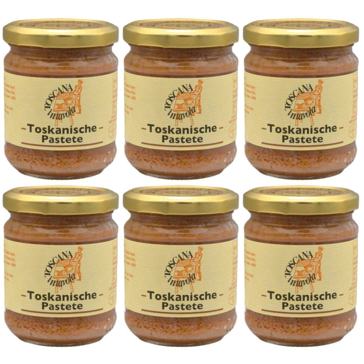 Toscana in Tavola Leberpastete toskanischer Art Klassischer italienischer Brotaufstrich Italien (6 x 180g) - Versanel - 