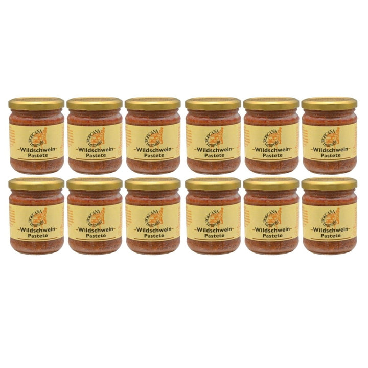 Toscana in Tavola Wildschweinpastete Klassischer italienischer Brotaufstrich Italien (12 x 180g) - Versanel - 