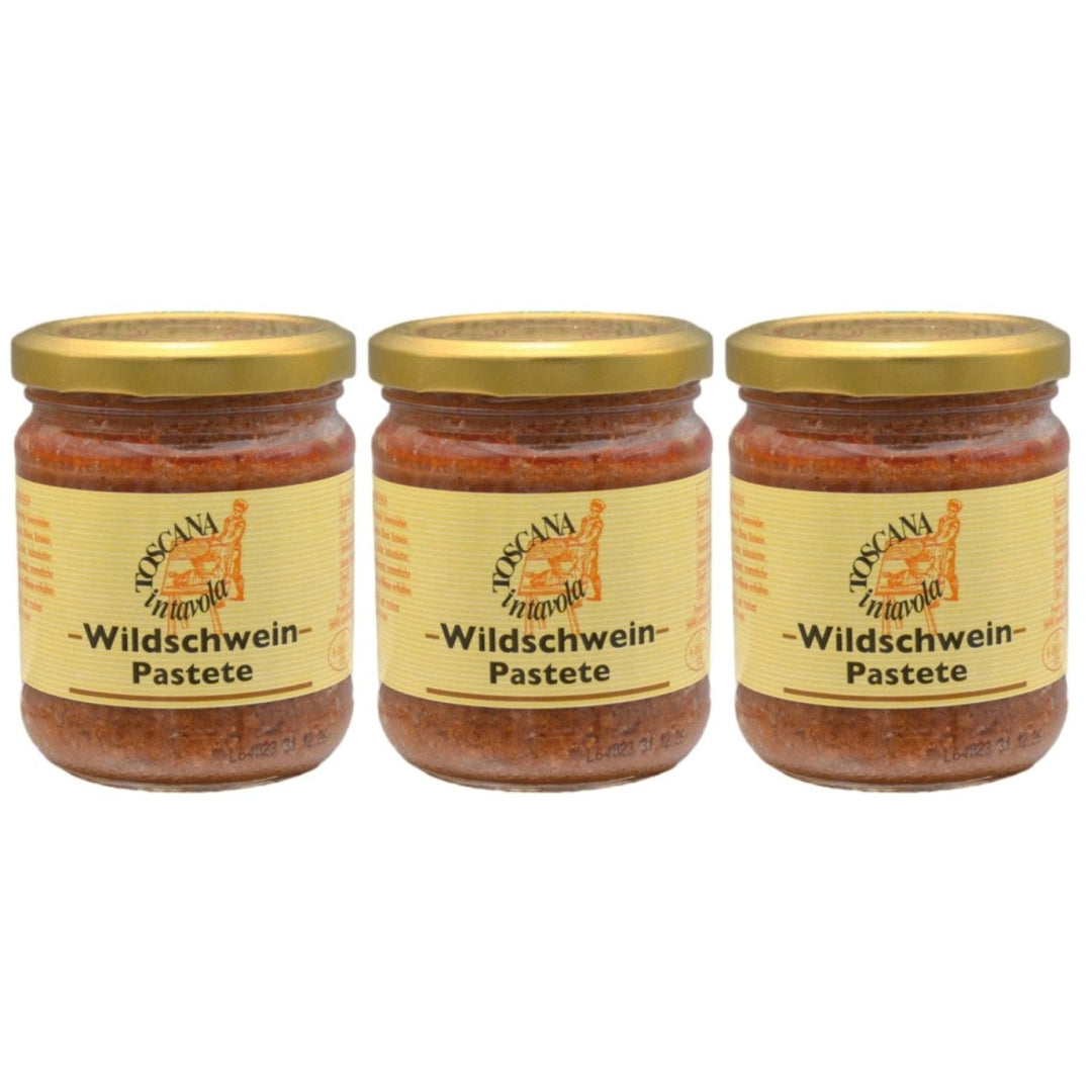 Toscana in Tavola Wildschweinpastete Klassischer italienischer Brotaufstrich Italien (3 x 180g) - Versanel - 