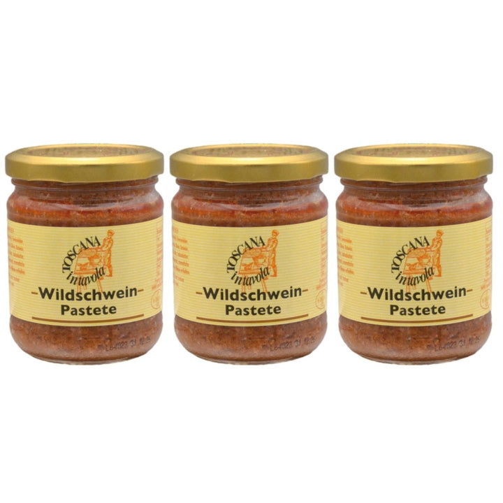 Toscana in Tavola Wildschweinpastete Klassischer italienischer Brotaufstrich Italien (3 x 180g) - Versanel - 
