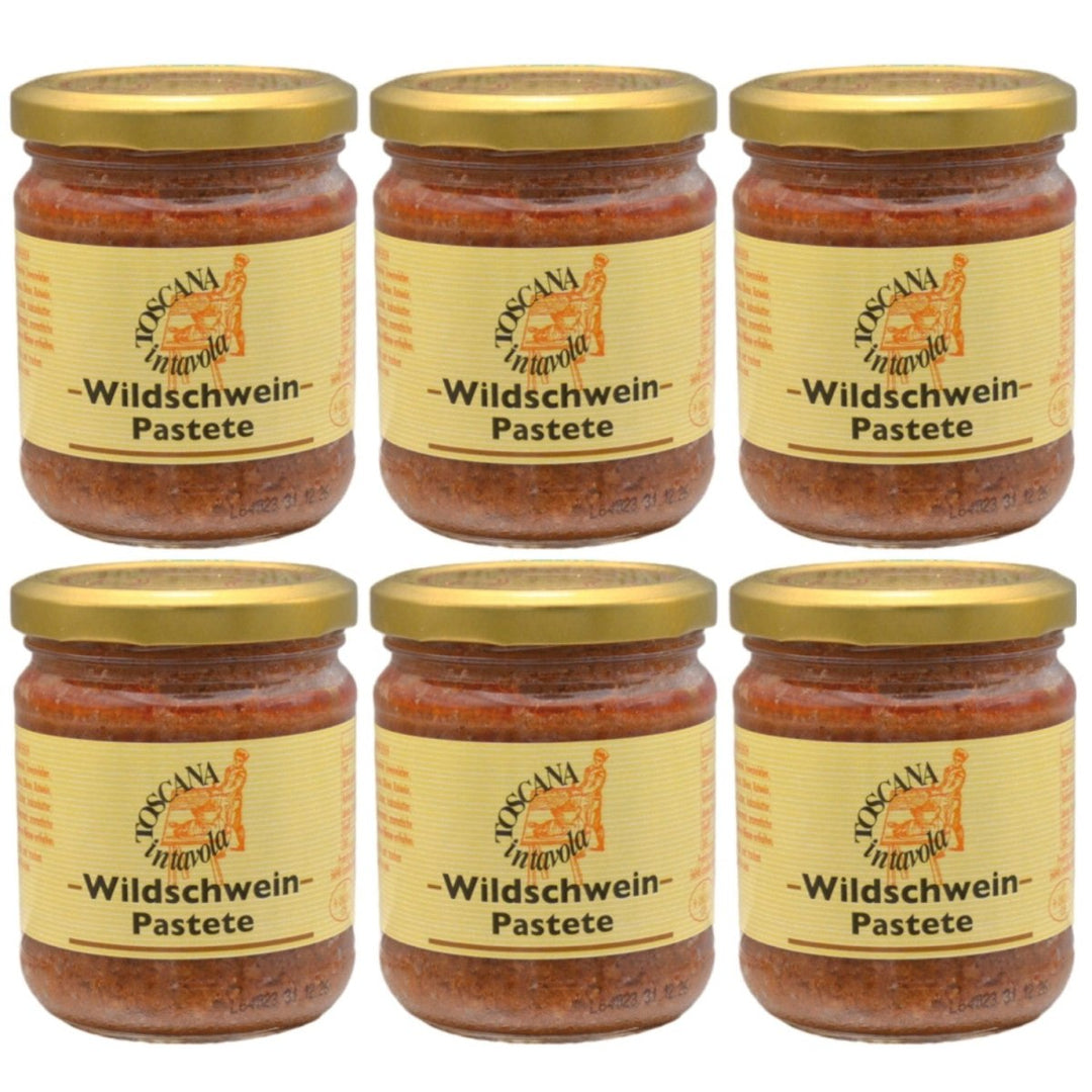 Toscana in Tavola Wildschweinpastete Klassischer italienischer Brotaufstrich Italien (6 x 180g) - Versanel - 