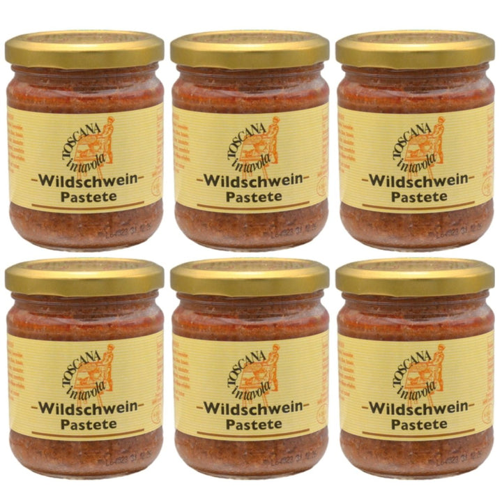 Toscana in Tavola Wildschweinpastete Klassischer italienischer Brotaufstrich Italien (6 x 180g) - Versanel - 