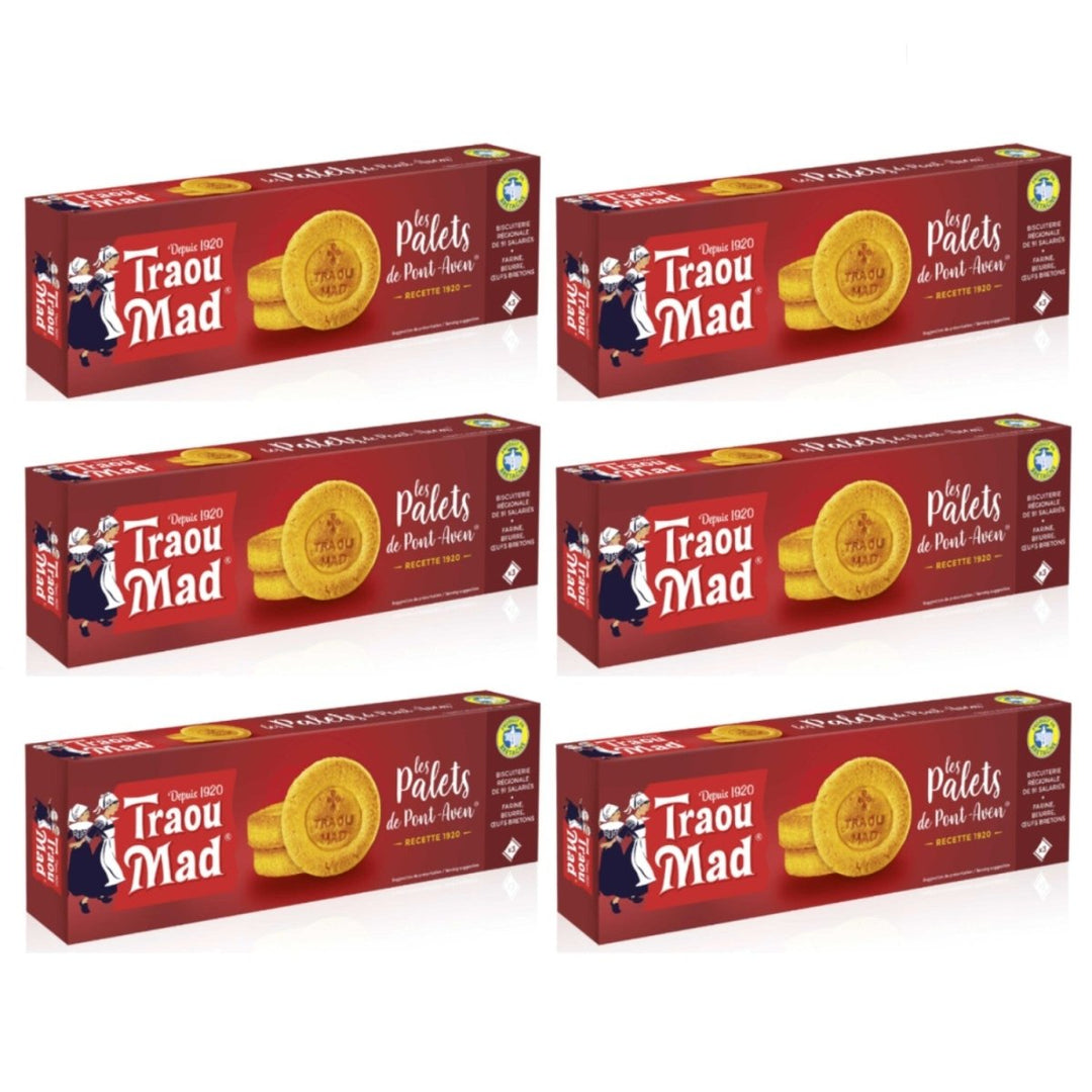 Traou Mad Dicke Buttergaletten aus Pont Aven Süßgebäck Frankreich (6 x 100g) - Versanel - 