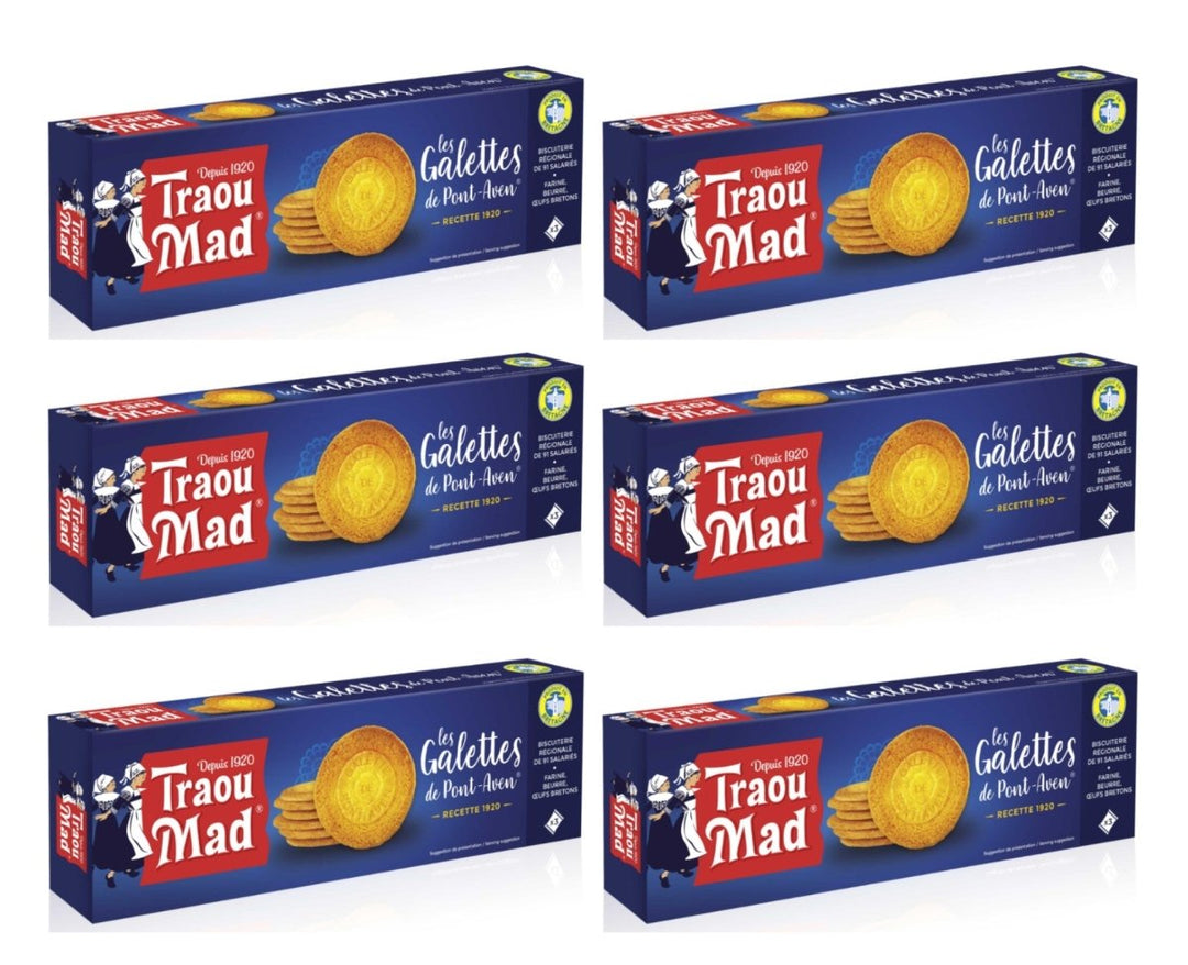 Traou Mad Feine Buttergaletten aus Pont Aven Süßgebäck Frankreich (6 x 100g) - Versanel - 