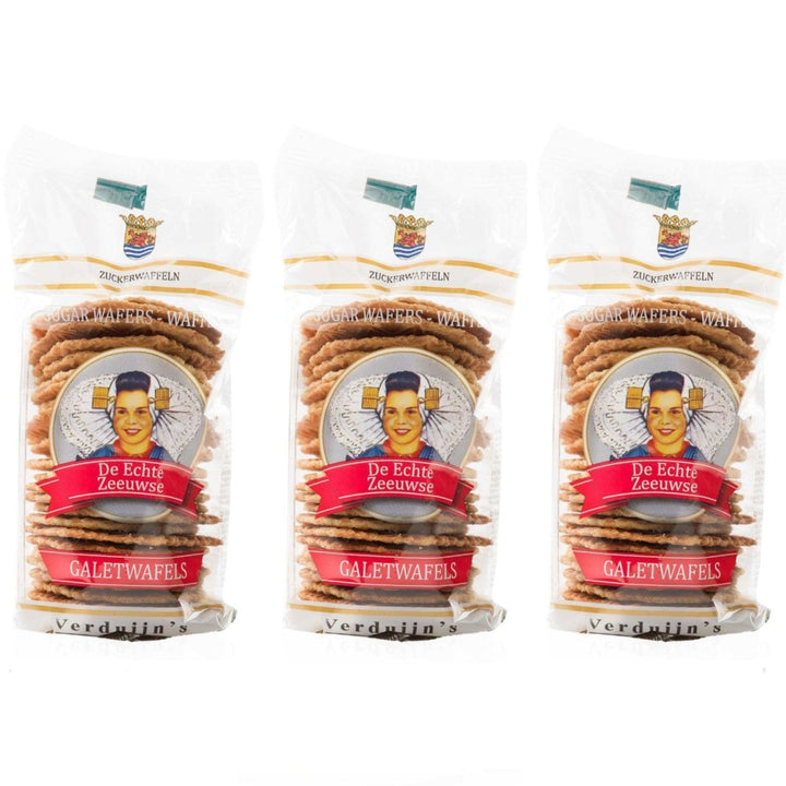 VERDUIJN'S Galetwafels Holländische Zuckerwaffeln Feingebäck Snack Niederlande (3 x 150g) - Versanel - 