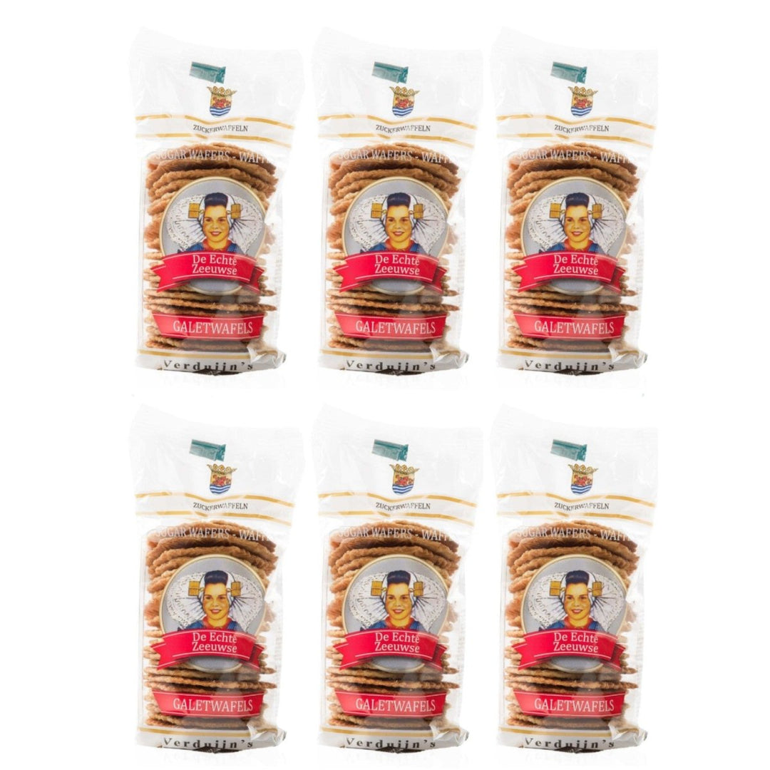 VERDUIJN'S Galetwafels Holländische Zuckerwaffeln Feingebäck Snack Niederlande (6 x 150g) - Versanel - 