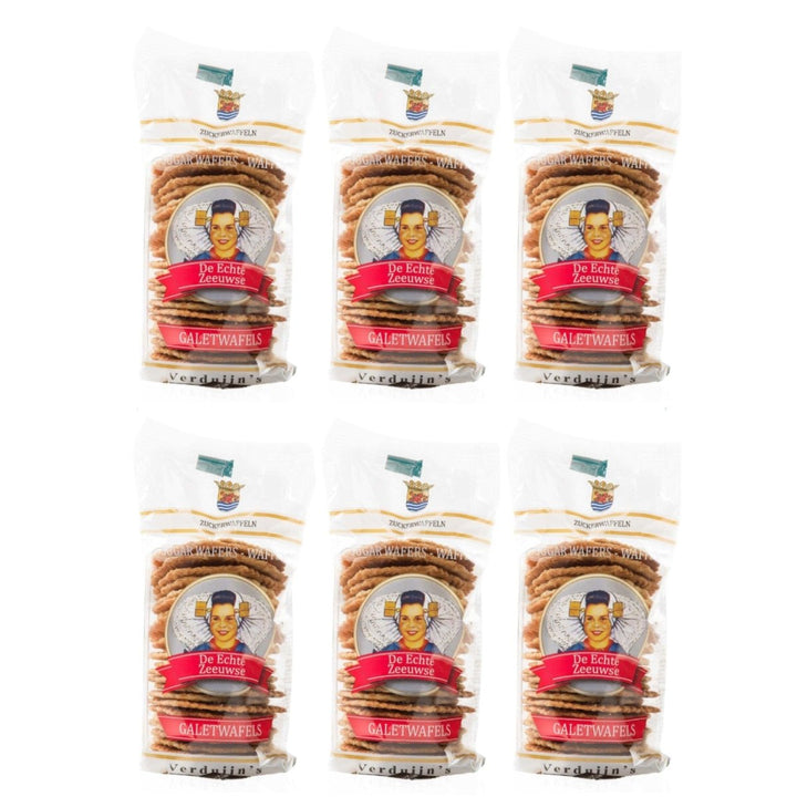 VERDUIJN'S Galetwafels Holländische Zuckerwaffeln Feingebäck Snack Niederlande (6 x 150g) - Versanel - 