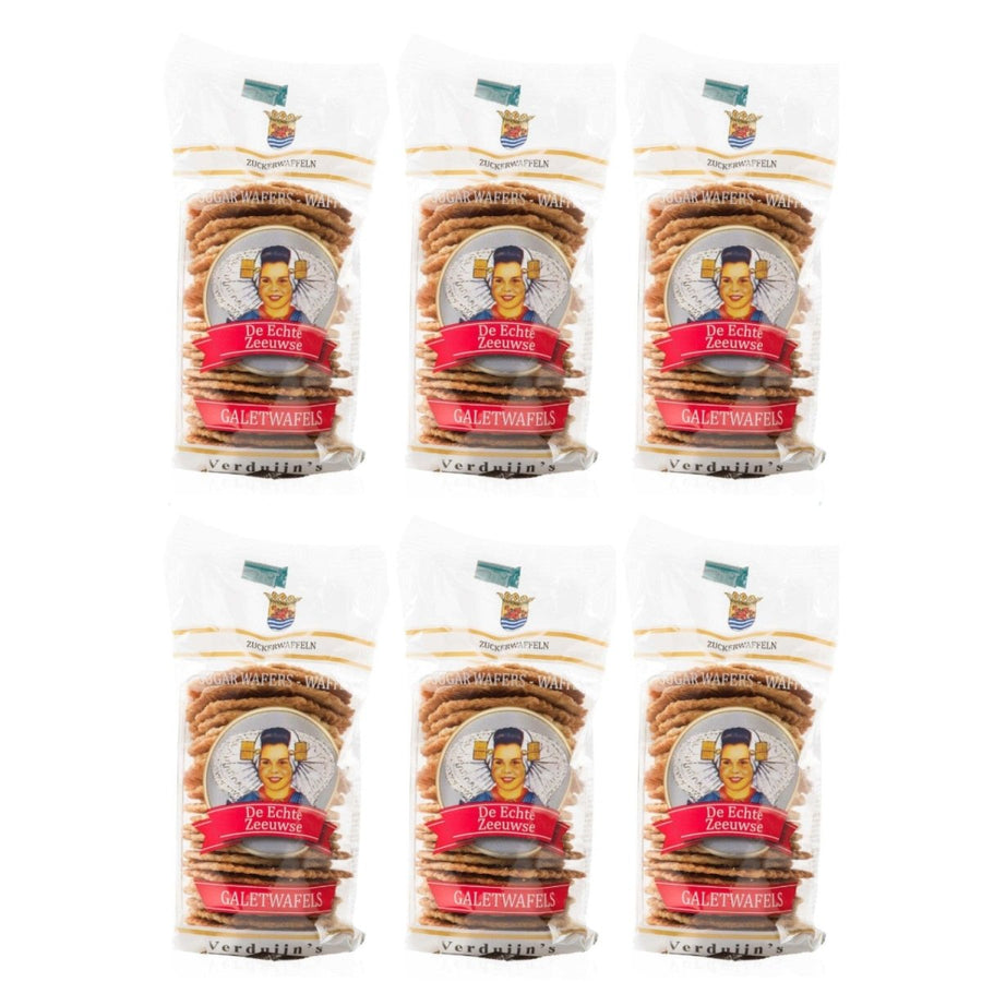 VERDUIJN'S Galetwafels Holländische Zuckerwaffeln Feingebäck Snack Niederlande (6 x 150g) - Versanel - 