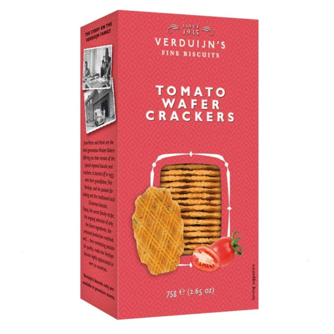 VERDUIJN'S VERDUIJN'S T Waffeln mit Käse Tomaten und Basilikum Cracker Feingebäck Snack Niederlande (6 x 75g) - Versanel -
